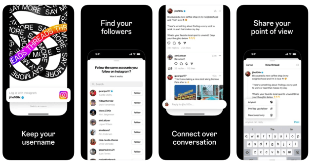 Threads screenshot from the Apple store july 2023