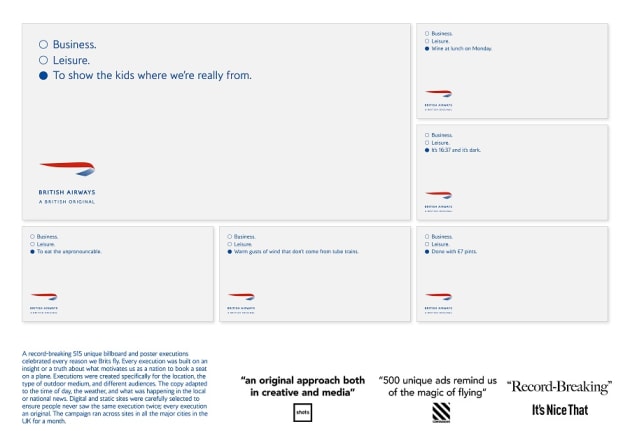 uncommon creative studios for british airways outdoor campaign grand prix cannes 2023