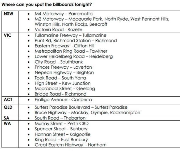 vegemite billboards locations july 10 2021