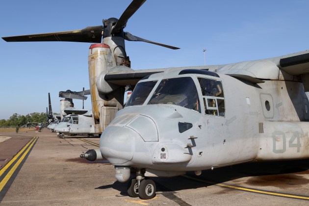 A MV-22B Osprey of US Marine Medium Tiltrotor Squadron 268 (VMM-268). (Nigel Pittaway)