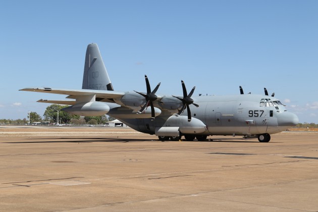 A USMC Lockheed Martin KC-130J Hercules tanker at Exercise Pitch Black 2022. (Nigel Pittaway)