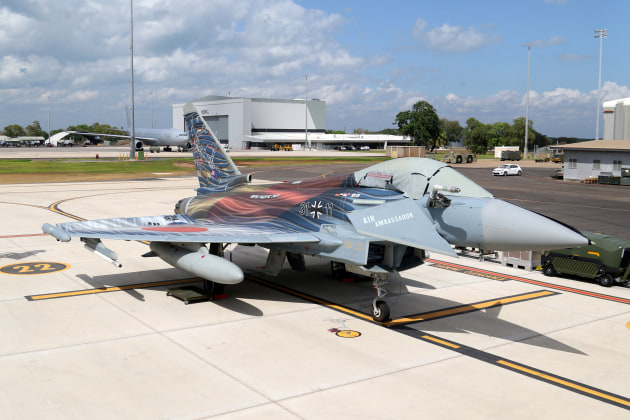 The six German fighters frepresented the European fighter’s debut at Exercise Pitch Black. (Nigel Pittaway)