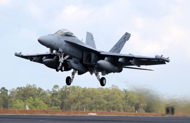 The Growlers flew missions in support of high value assets such as RAAF Wedgetail AEW&C aircraft and KC-30A MRTTs. (Nigel Pittaway)