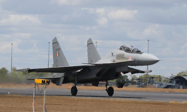 Four Indian Air Force’s Sukhoi Su-30MKI fighters returned to the skies over the Northern Territory for Pitch Black 2022. (Nigel Pittaway)