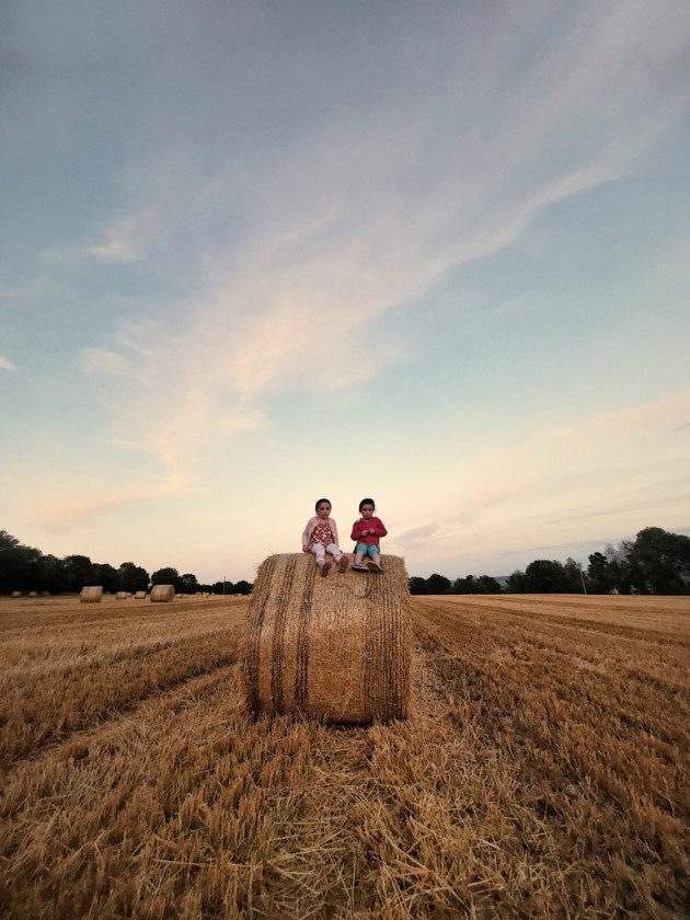 3rd Place – Children: Twins by Savadmon Avalachamveettil, Ireland
“I took this photo last year, in August of 2017. I couldn’t resist taking few pictures as the sky and the light on the field looked extraordinary and the girls on top of the hay bale made it super special.”
Location: Fermoy, Cork. Shot on iPhone 7 Plus