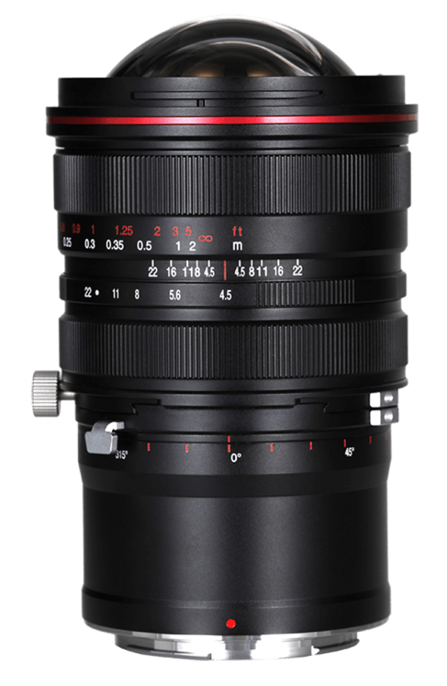 Laowa 15mm f4.5 Zero-D Shift. Available in Nikon F, Nikon Z, Canon EF, Canon RF, Sony E, Leica L and Pentax K-mount cameras. Retails for about $2100.