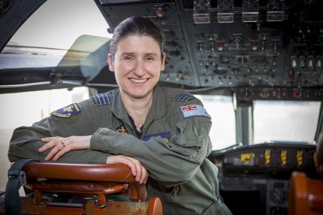 Wing Commander Marija Jovanovich in the cockpit of an AP-3C Orion aircraft. (Defence)