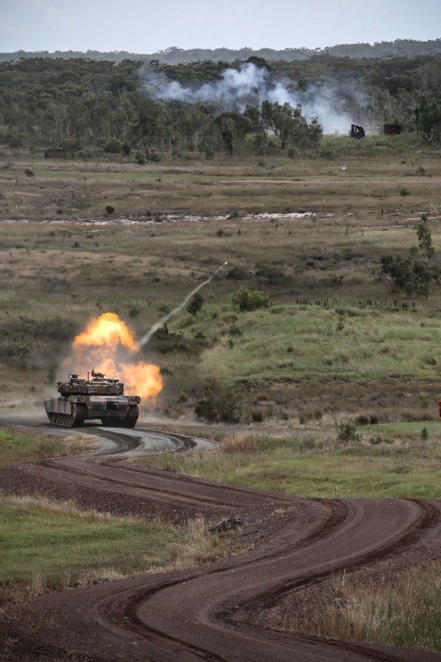 2nd/14th Light Horse regiment (Queensland Mounted Infantry) conduct live firing with the M1A1 Abrams Tank. (Credit: Defence)