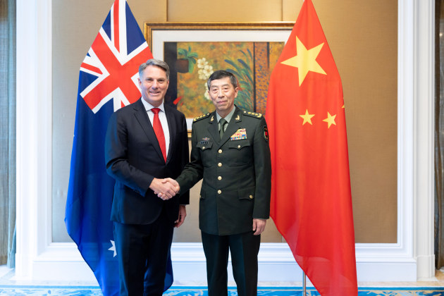 Deputy Prime Minister and Minister for Defence Richard Marles met with General Li Shangfu, Minister of Defence, China during the Shangri-La Dialogue in Singapore on 3 June. (Defence)