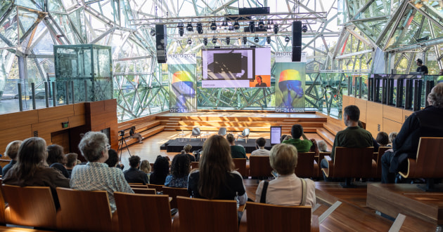 PHOTO 2024. Carmen Winant speaks about her exhibition – The Last Safe Abortion and how images can be taken out of context and used for political agendas. Ideas Summit @ Fed Square. Photo Tim Levy.