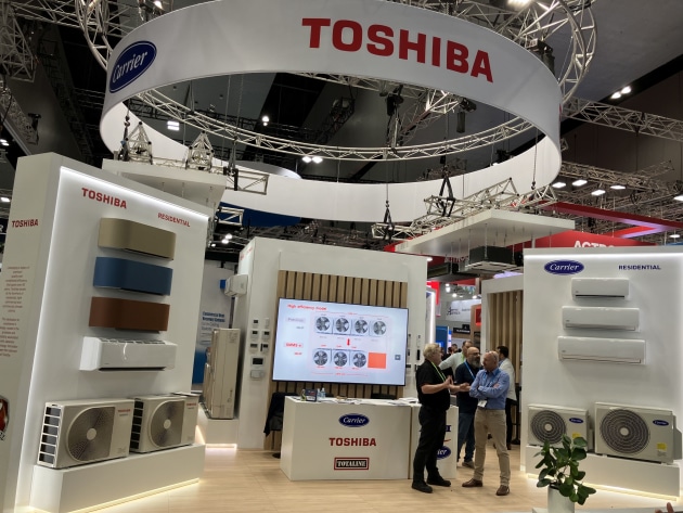 The Toshiba Haori split system features custom fabric coverings.