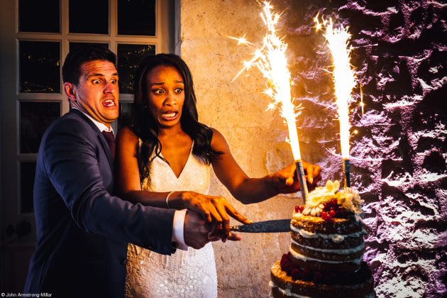 Champagne Taittinger Wedding Food Photographer, John Armstrong-Millar, France. 'Many a Slip'. Normally weddings run to plan but it's really fun to capture the moments where things go a little off script.