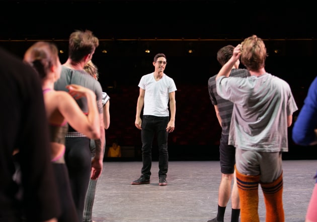 Justin Peck in rehearsal with dancers of the New York City Ballet.