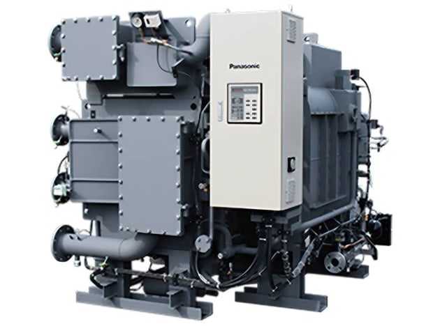 The chiller heater uses water as a refrigerant.