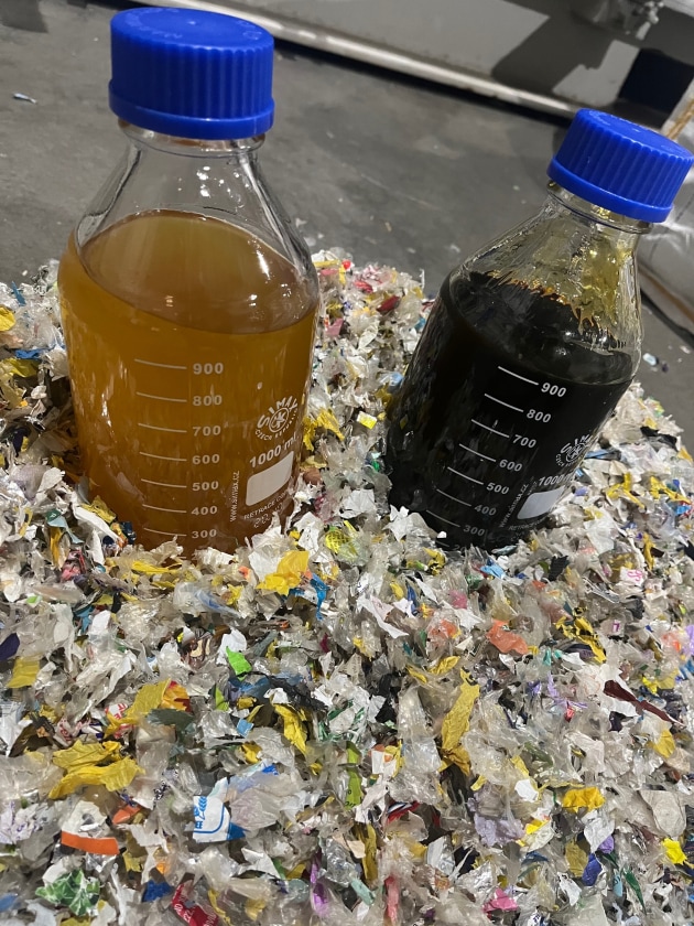 APR Plastics is currently running trials with the WASTX technology, turning hard-to-recycle plastics into oil. Image: APR Plastics