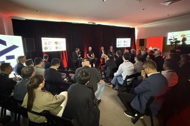 Partner panel at ADX launch: discussing RFID market drivers and opportunities (l-r): David Newman, Avery Dennison; Kevin Cohen, Ramp; Shannon Hegan, 4ID Solutions; Mark Anderson, Adilam.