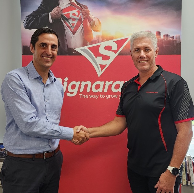Partnership: Rob Brussolo (left) Ball & Doggett, with Signarama