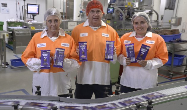 In a world-first for Cadbury, it is supporting emerging advanced recycling technology to source soft plastic packaging that contains recycled content. Image: Mondelez International