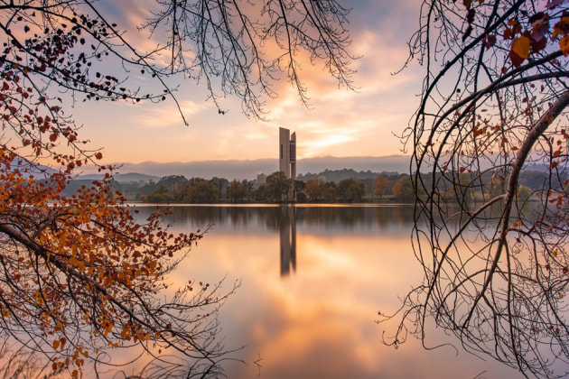 'Capital Sunrise Framed' by Wade Cramer