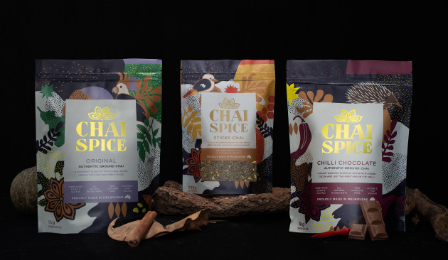 Packaging spiced up: The digitally printed pouches with variable designs saw a big boost in sales for Chai Spice Beverages.