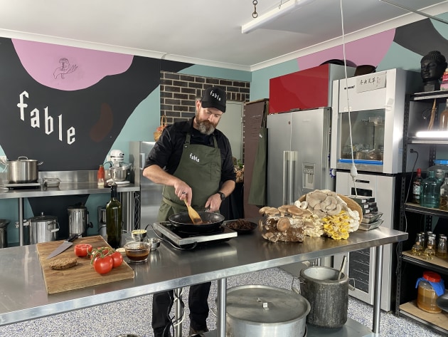 Fable co-founder Jim Fuller in the company's R&D kitchen. Image: Fable Food Co.