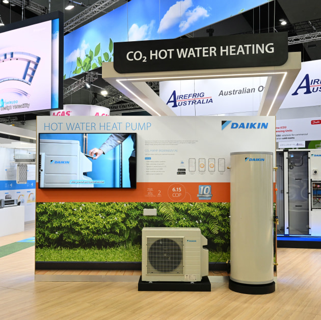 Daikin’s CO2 hot water heat pump system.