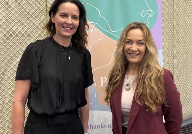 Debbie Burgess (right), outgoing NSW patron, with Christina Bruce from Sellabilities at a recent Women In Print function