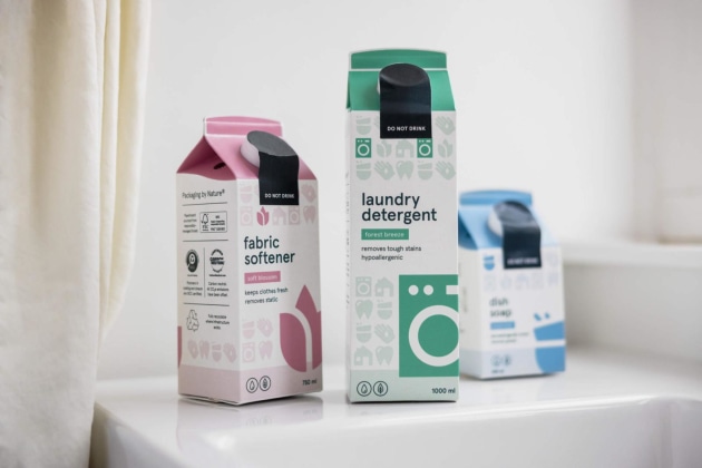 The D-Pak carton, a collaboration between Dow, Elopak and Orkla Home & Personal Care, combines recycled PE with bio-circular polymers.