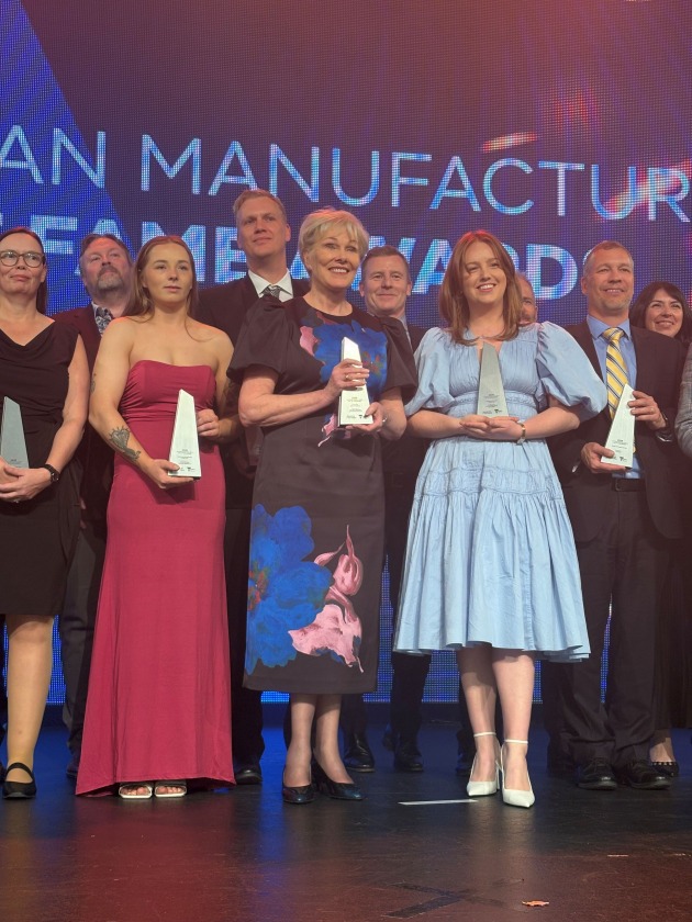 Dr Jane Oppenheim with fellow manufacturing award recipients