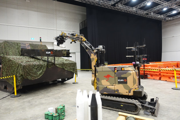 ACT-Based ECLIPS is developing an autonomous means of reloading the Hanwha Defense Australia AS10 Armoured Automatic Resupply Vehicle. (Nigel Pittaway)