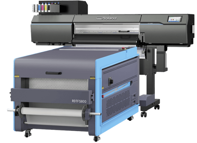 On the floor at PacPrint: Roland DG shaker and heater oven