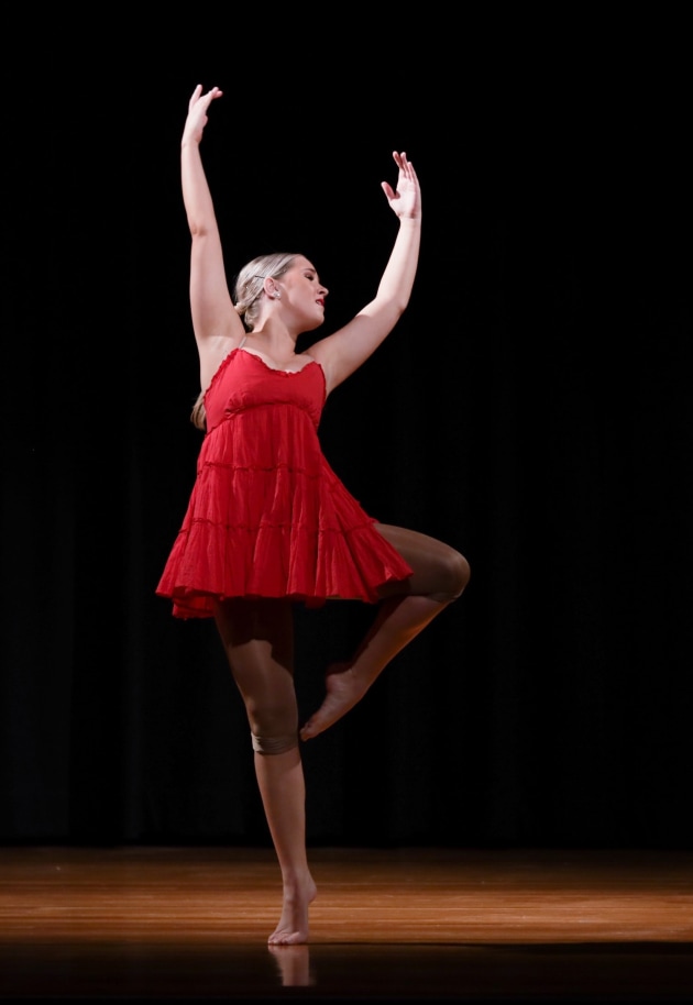 A young dancer performs in the Australian Teachers of Dance Queensland Championship. Photo by BWP Studios.