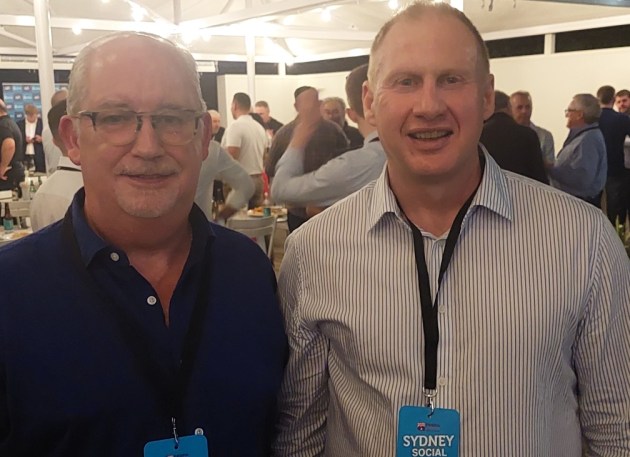 Futuire Leadership initiative: Alex McLelland (left) from platinum sponsor Orafol, with Fespa Australia president NIgel Davies
