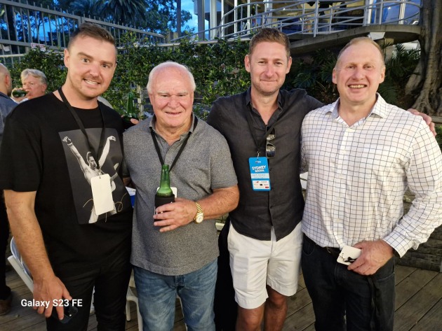 Harbourside with Fespa: (l-r) Adam Fryer, Easy Signs; Keith Ferrel, Cactus Imaging; Adam Parnell, Easy Signs; and Nigel Davies, Fespa Australia