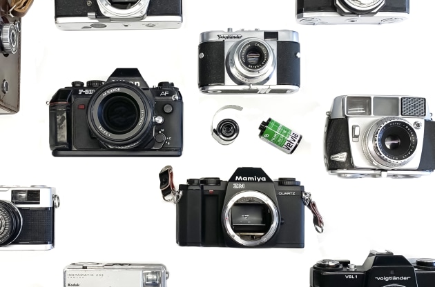 A few of the cameras in the AP classic camera collection.