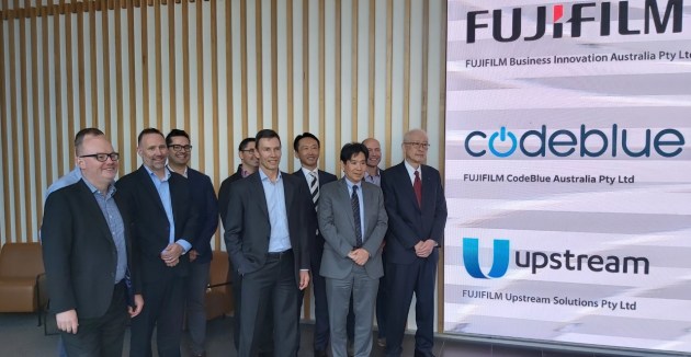 New beginning: Senior management at the opening of Fujifilm Business Innovation