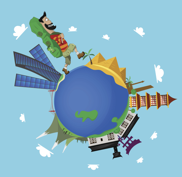 Walking around the world. Getty