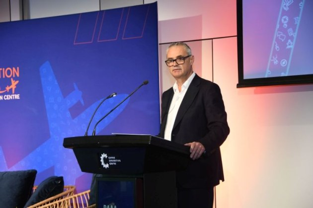 AMDA Foundation CEO Justin Giddings addresses the 2026 RAAA Convention. (Steve Hitchen)