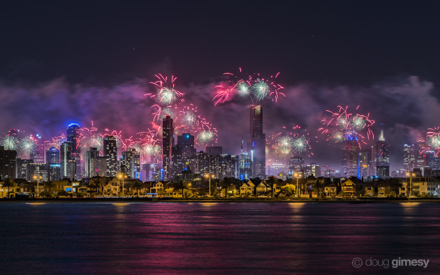 I like to shoot fireworks by placing them in a larger context. I find a four-to-seven second exposure gives a nice mix of firework trail without them becoming too overwhelming. Nikon D750, Nikon 105mm f/2.8 lens. 4s @ f10, ISO 110. Tripod.