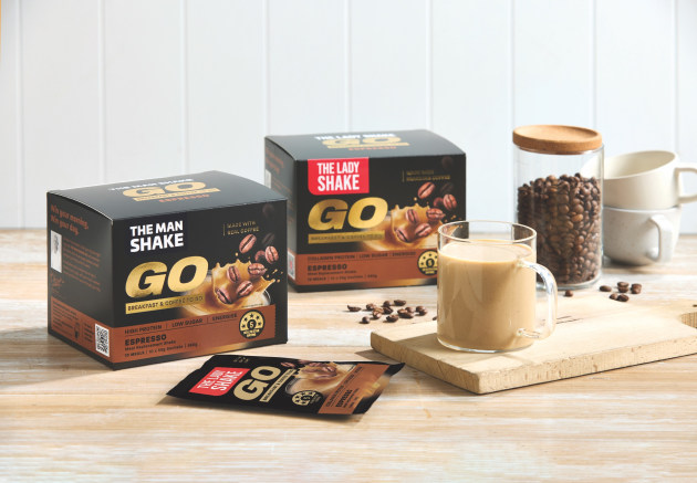 The Man Shake's latest range, GO!, is a breakfast shake with two coffee shots, 30g of protein, and only 204 calories.
