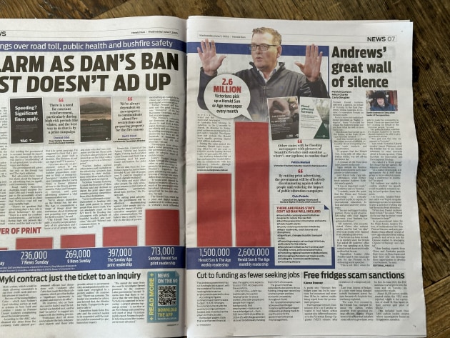 Dan's ban: Herald Sun sees the ad withdrawal as a poitical move