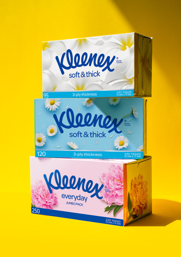 Hulsbosch completed a design rebrand for Kleene -- its tissues and box packaging are Forest Stewardship Council-certified.