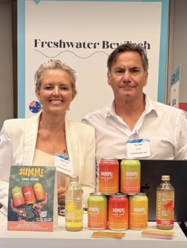 Freshwater Bev Tech co-founders, Sophie and Paul Todd.