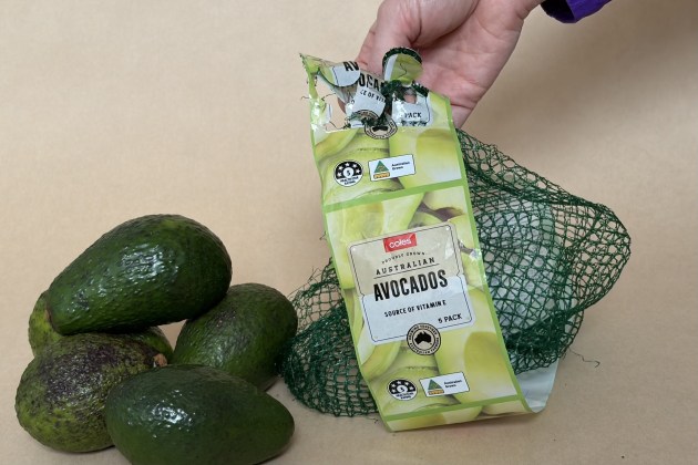 Coles, Woolworths and Aldi – avocados sold in plastic netting