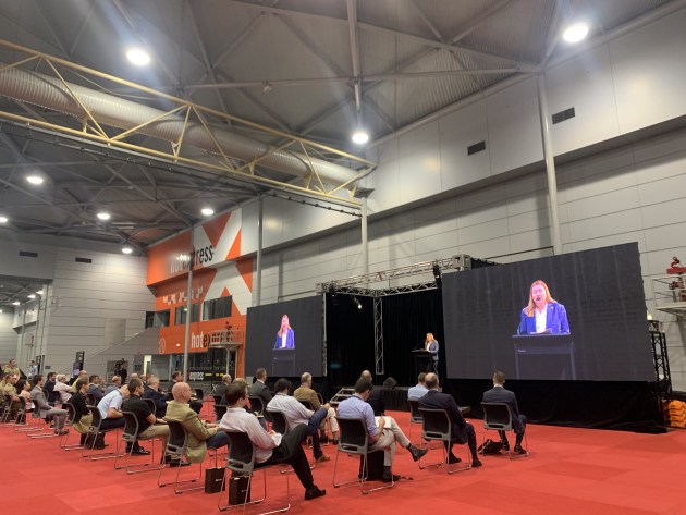 Chief Defence Scientist Tanya Monro speaking at Quantum Technology Challenge (QTC) 2021 on Defence’s investment into quantum technology R&D. (Credit: Roya Ghodsi