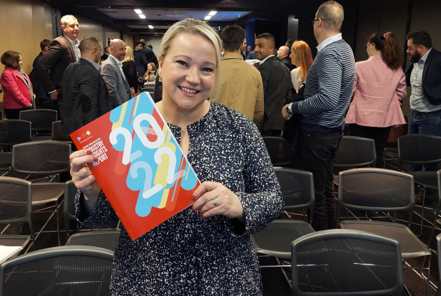 Print and digital best together: Kellie Northwood with the Industry Insights Report at the breakfast launch