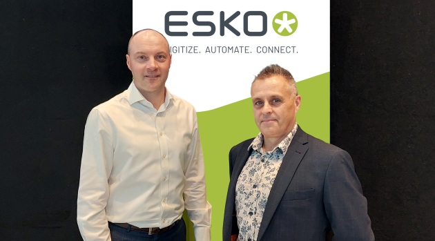 Distribution deal: Jamie Weller (left), Kissel + Wolf, with Scott Thompson, Esko