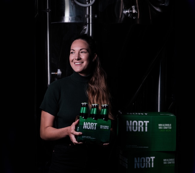 Nort co-founder and owner Jaz Wearin. 
Australia’s 100 per cent crafted non-alcoholic beer Nort has launched the world’s first non-alcoholic Pacific Ale as part of its range. There’s also a Refreshing Ale, Tropical XPA and All Day IPA.