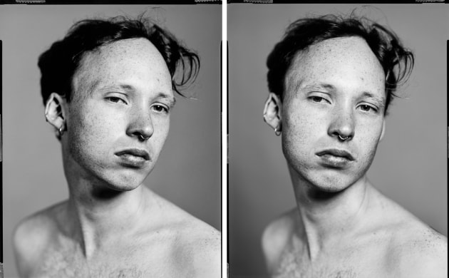 Shea Kirk, Dylan Reilly (left and right view) 2020. From the series Vantages. Pigment ink-jet prints 65.0 x 53.0 cm (each)
courtesy of the artist