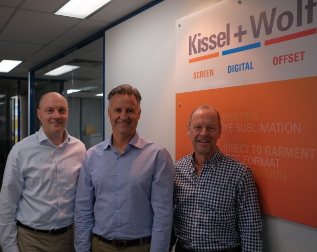 Changes at the top of K+W: (l-r) Jamie Weller, Greig Wood and Jon Field